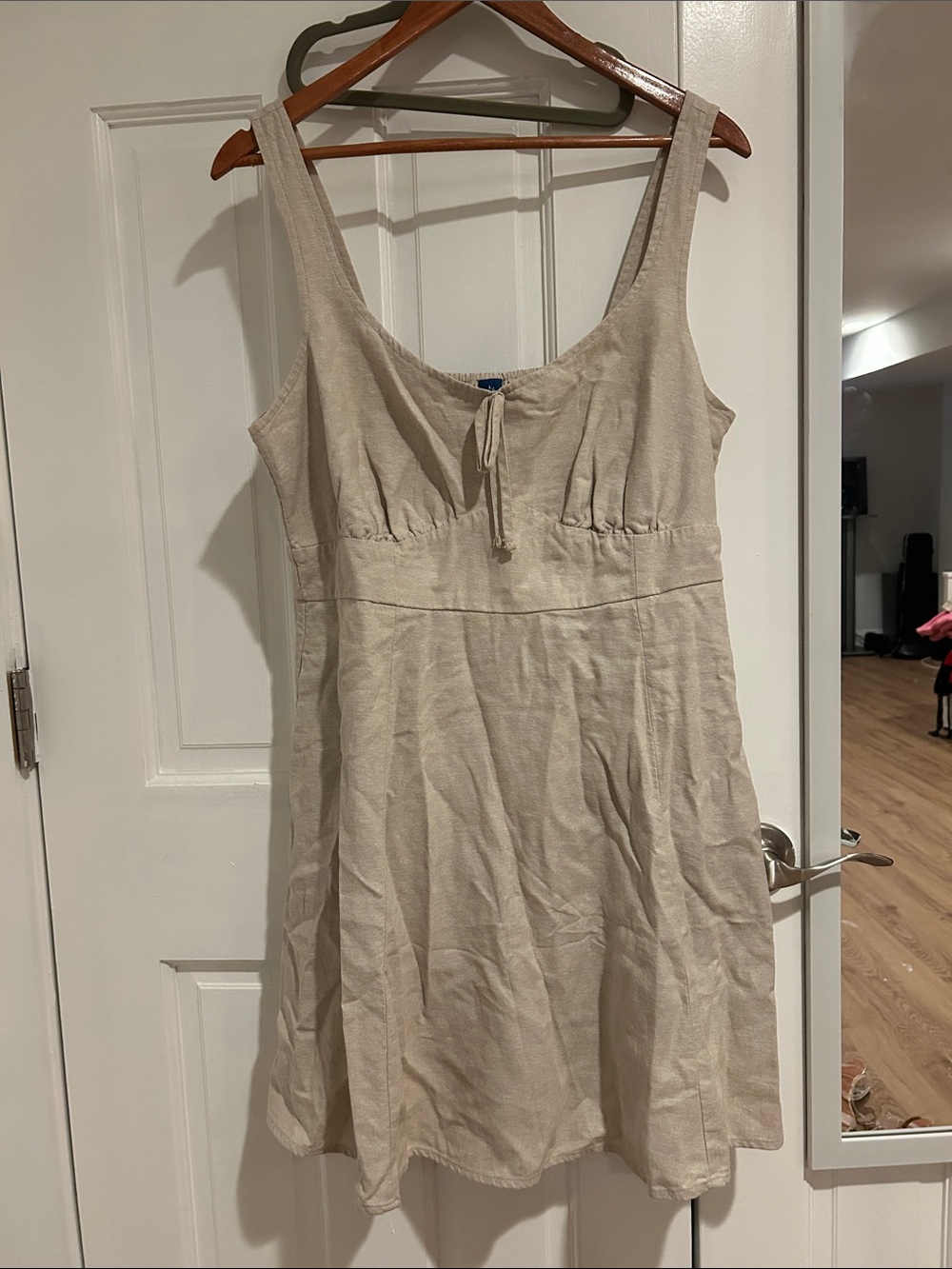 Old Navy Natural Linen-Blend Sleeveless A-Line Dress